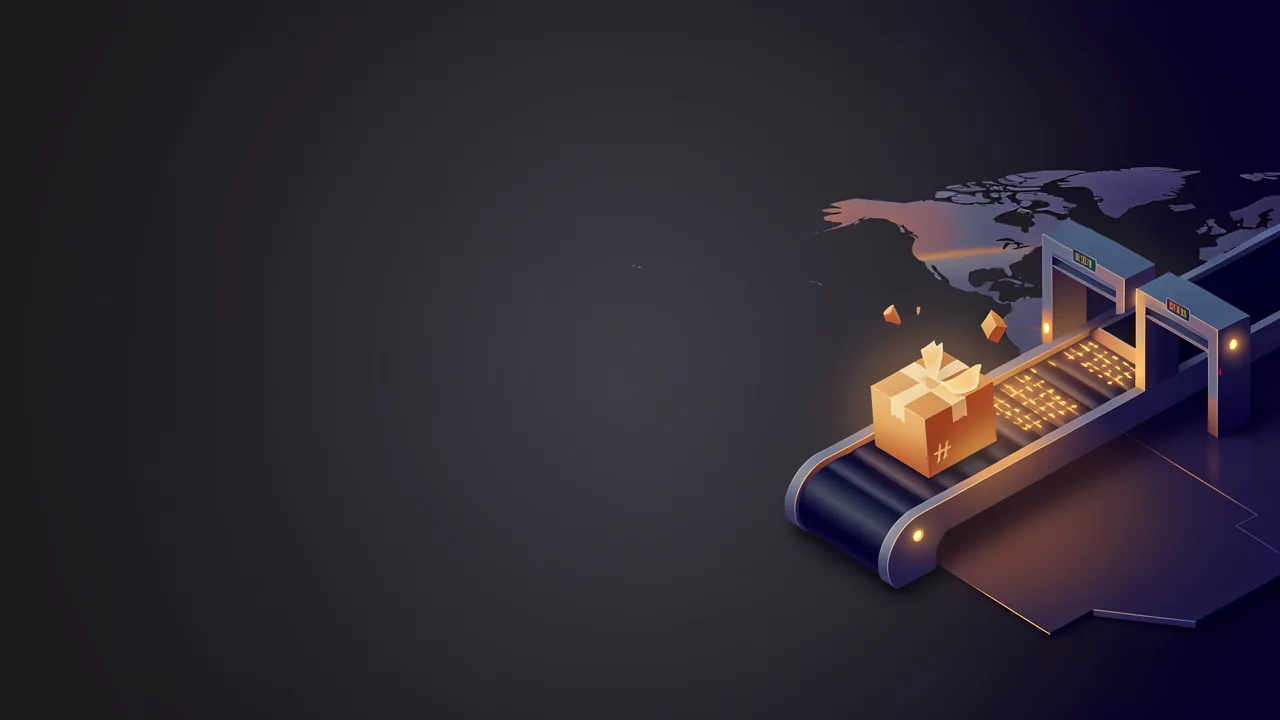 airport style conveyor moving hashed bundles to edge gates across a map, one build flipping live in a single atomic motion