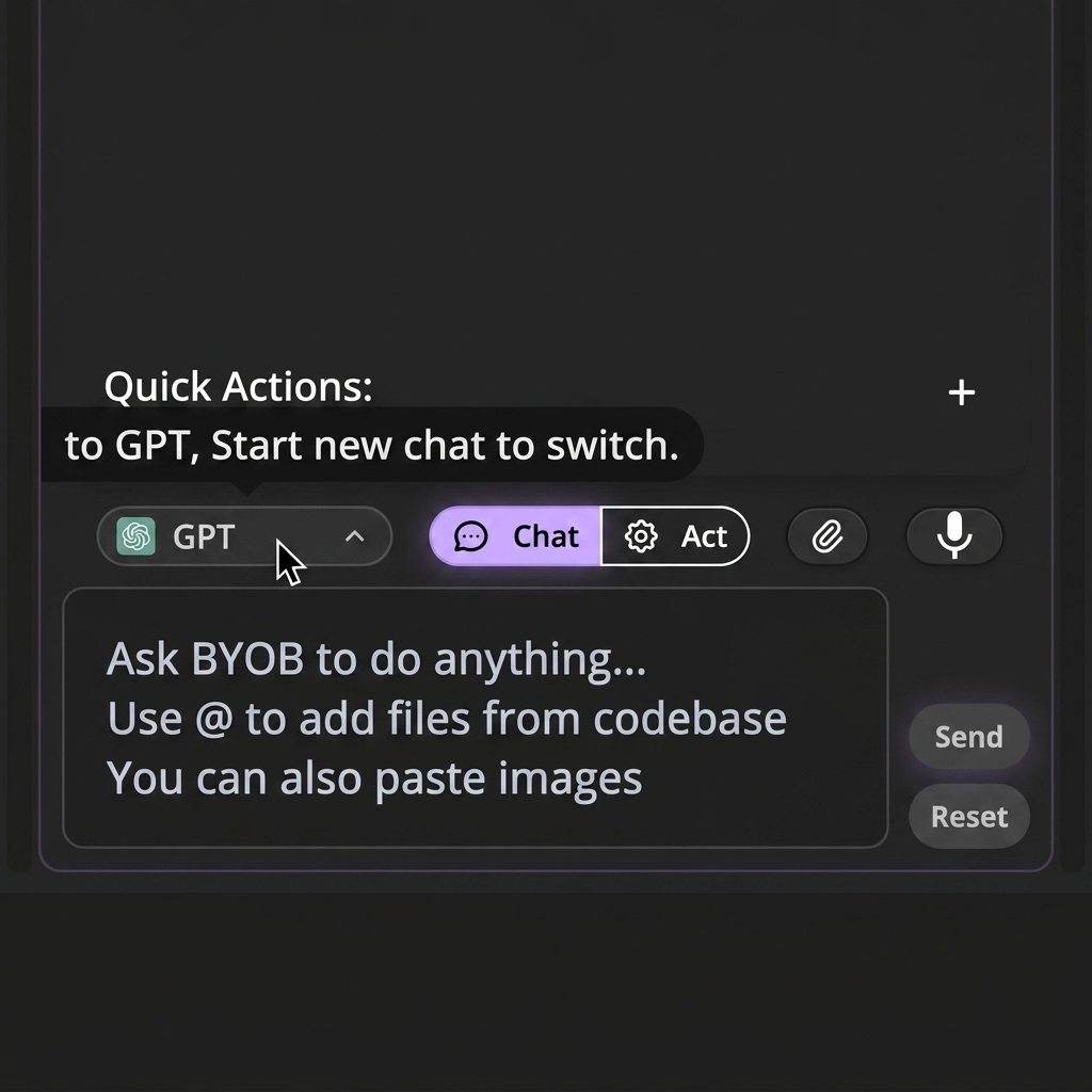Chat model selector with session lock tooltip shown