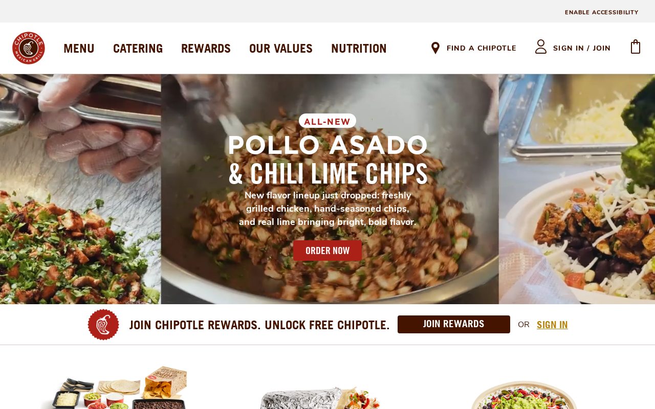Chipotle website