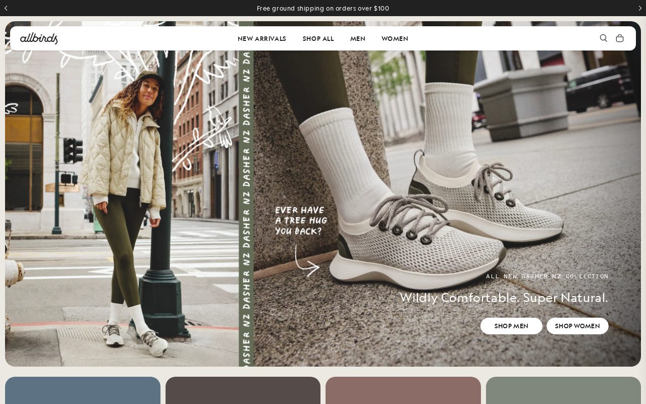 Allbirds website