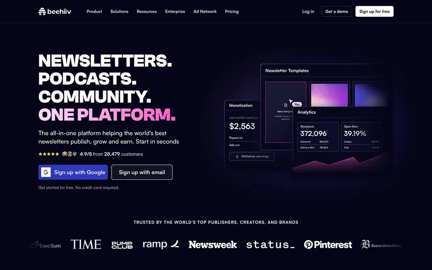 Beehiiv website