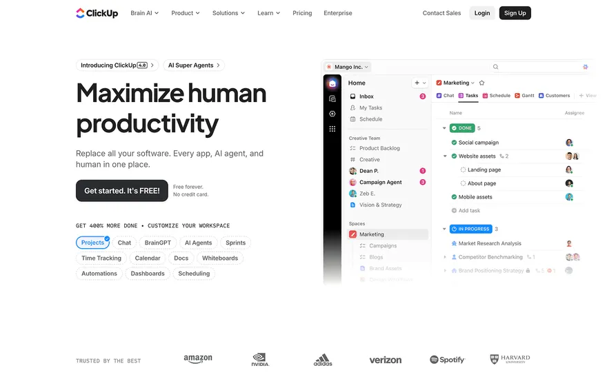 ClickUp website