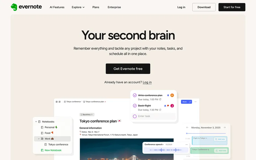 Evernote website