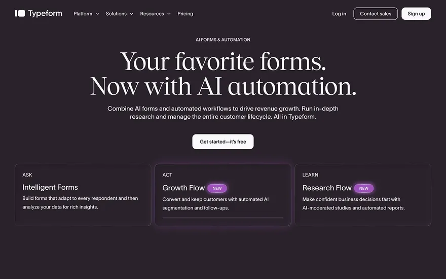 Typeform website